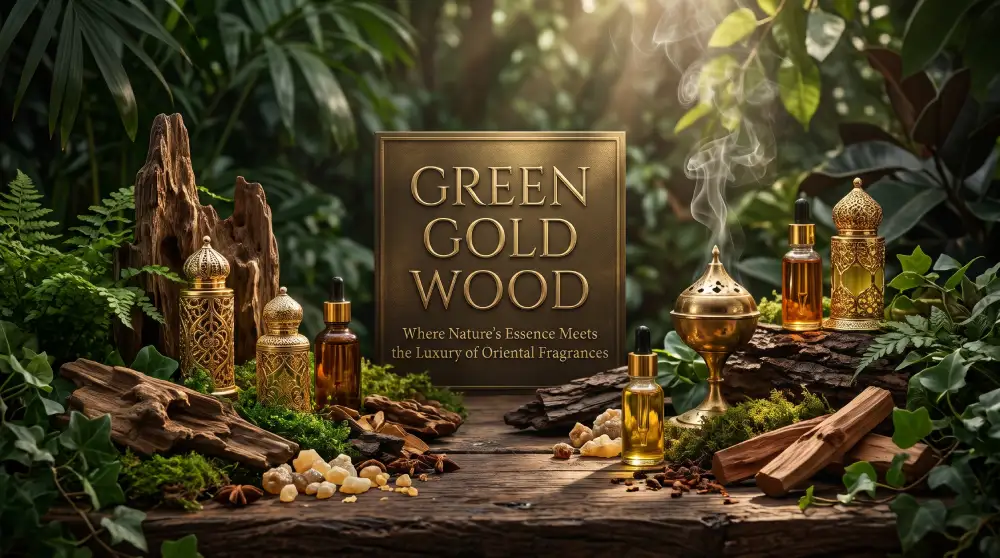 صورة لمواد العود والبخور والزيوت العطرية لعلامة GREEN GOLD WOOD